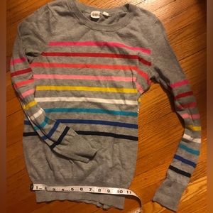 Gap crewneck lightweight sweater rainbow striped XS